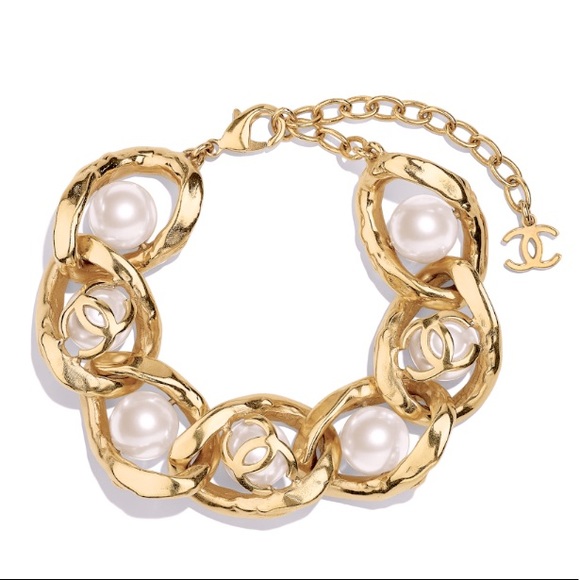 RARE Chanel 2020 Cruise CC chain pearl bracelet - Picture 3 of 7